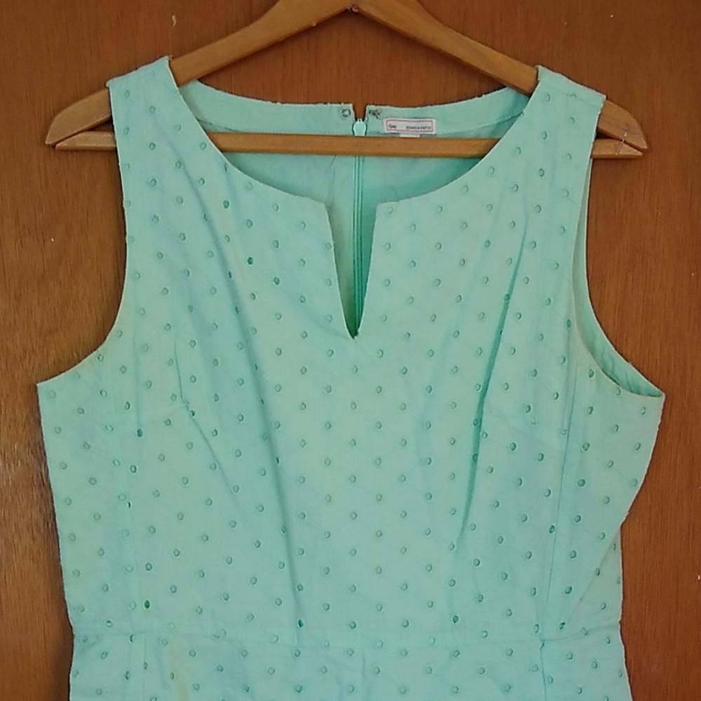Mint Green Gap Embroidered Eyelet Dress sz 8